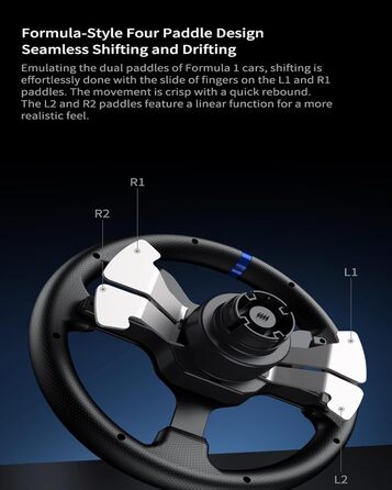 PXN V99 Руль для гонок з педалями та перемикачем передач, 3NM Force Feedback, сумісний з Xbox One, Xbox Series X/S, PC, PS4