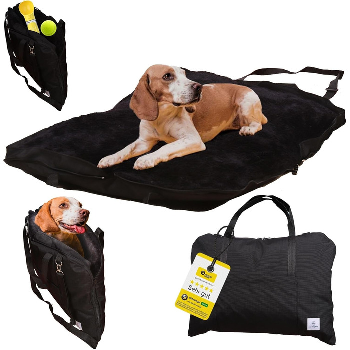Ортопедичне собаче ліжко Wanderpfote для подорожей – зручне та сертифіковане ліжко для собак (M, Чорний)