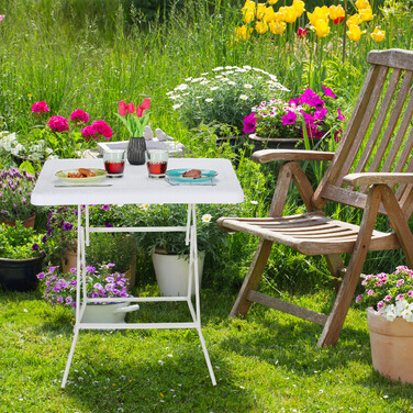 Relaxdays Garden Table with Wood-Look Appearance