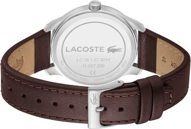 Годинник чоловічий Lacoste Lisbon з шкіряним ремінцем (коричневий) - кварцовий механізм