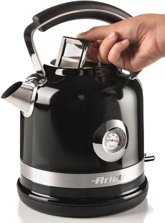 Електричний чайник Ariete Moderna 2854 з термометром, 1.7 л, 2000 Вт, чорний