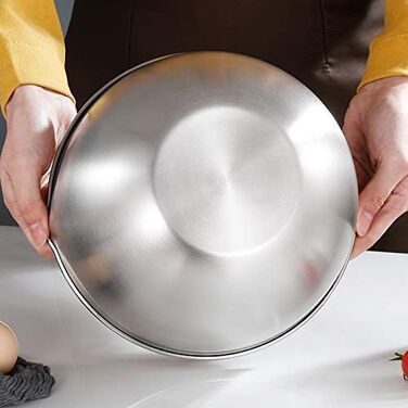 Набір місок для перемішування, 3 шт. з нержавіючої сталі, з носиком, для приготування та подачі, 1.5 л, 3 л, 5 л