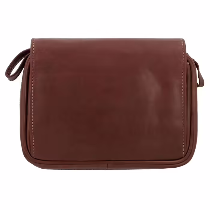 Gusti Pipe Pouch Leather - Rupert for 4 pipes, extra tobacco compartment, interior made of natural rubber, brown leather