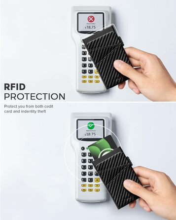 VULKIT: Елегантне картхолдер для чоловіків з металу та шкіри. Автоматичний Pop-Up картхолдер RFID NFC захистом. Місткість: 5-9 карт. Матеріал: шкіра, метал, карбон.