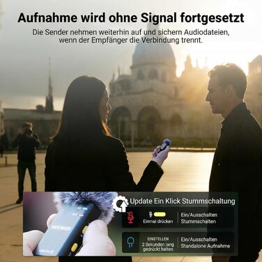 NEEWER CM28 Pro: Бездротове мікрофону з пригніченням шуму, 150м радіус дії, сумісний з iPhone, iPad, Android, DJI, Insta360, PC, Mac