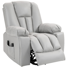 HOMCOM Power Lift TV Chair with Assistance, Reclining Chair with Lie-flat Function, Vibration Massage, Spring Pocket Coil Massage Chair | Aosom