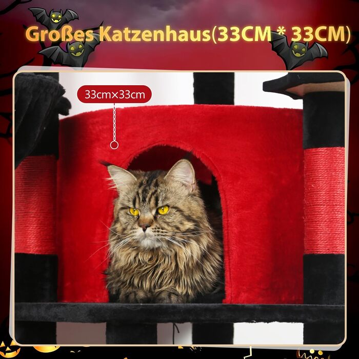 Кігтеточка Globlazer велика кутова, 167 см з будиночком для котів, платформою, гамаком, кошиком. Підходить для 3-4 котів.