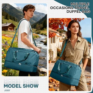 Спортивна сумка для подорожей Easyjet: водонепроникна дорожня сумка-шопер з відділенням для взуття, 45л, A5, бежева