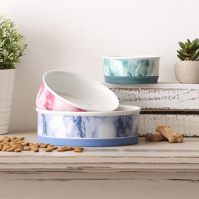 Набір мисок для тварин Bone Dry Ceramic Collection, кераміка, блакитний, маленький, 2 шт.