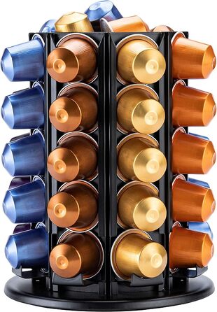 Тримач для капсул кави Bagoo Nespresso з обертанням на 360° та додатковим відсіком для капсул (40+)