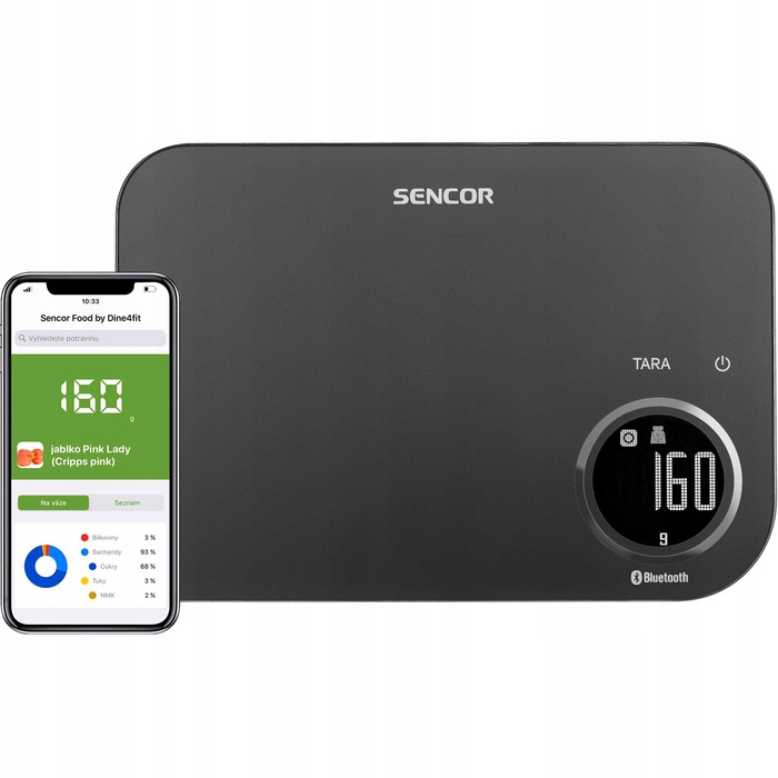 Електронні кухонні ваги з Bluetooth SENCOR SKS 7178BK, до 8 кг