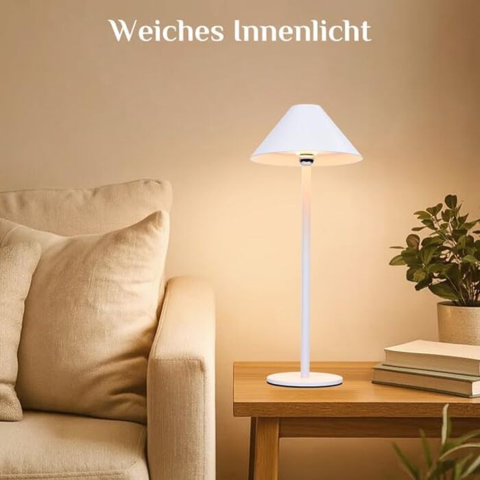 Світлодіодний акумуляторний настільний світильник Rosnek з магнітним кріпленням, димуванням, 3 режими кольору, 4000 mAh, для дому та вулиці (2 в упаковці, білий)