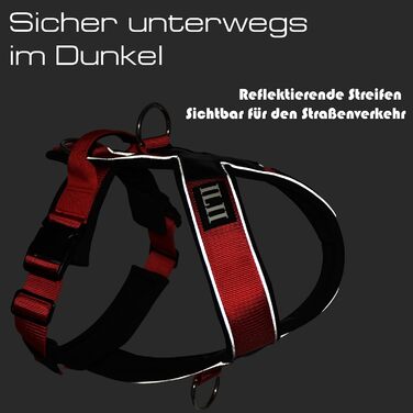 Нашийник для собак III Y - міцний, елегантний та комфортний. Унікальний дизайн для середніх та великих собак. Червоний, L