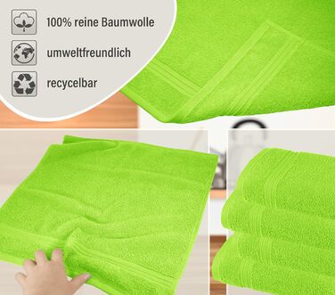 Lashuma 4-Piece Set of Small Kitchen Towels 50x50 cm, Linz Kitchen Towels for Hands Green
