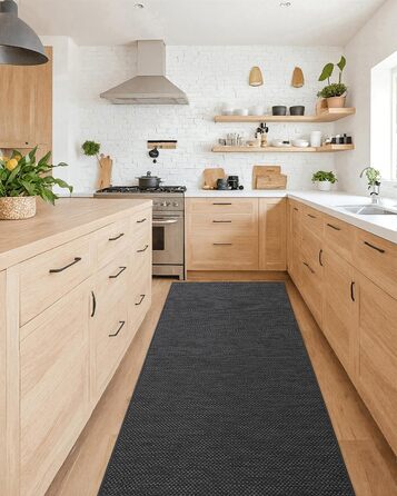 Килимок кухонний неслизький, 61x183 см, сірий, 4 мм, для кухні, перед пральною машиною, коридору