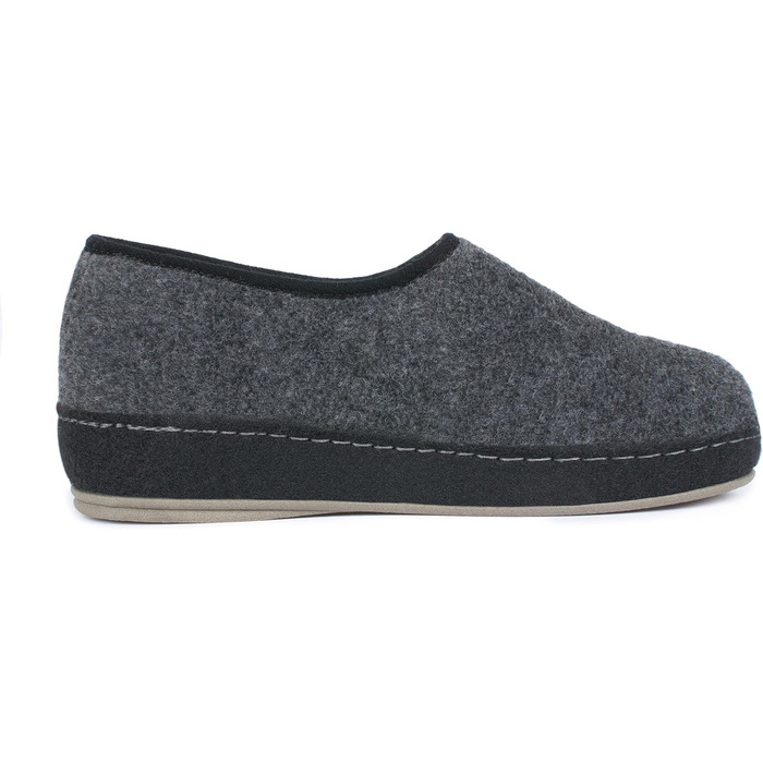 Чоловічі фетрові домашні тапочки Schawos 6064, теплі, з вовняним утеплювачем, неслизькі, на липучці, 41 EU, темно-сірі