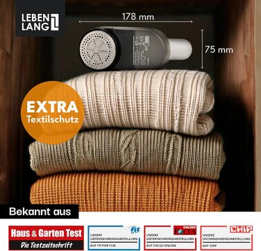 Електричний видалення ворсу LEBENLANG 2000mAh з LED-дисплеєм та пензлем для чищення - до 2 годин роботи. Видалення ворсу для одягу білого кольору.