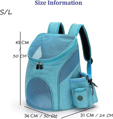 Чемодан для собак FUNAT, переноска для тварин, рюкзак для собак до 3 кг, для подорожей/походів/кемпінгу, блакитний