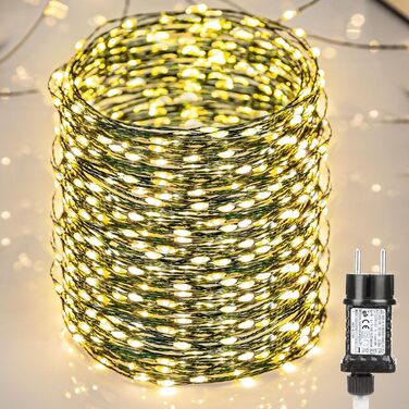 Гірлянда світлодіодна BrizLabs 40м, 800 LED, тепле біле світло, для прикраси дому, саду, балкону, вечірки. Водостійка, 8 режимів