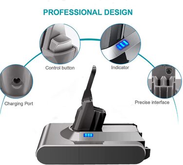 Замінний акумулятор 6000mAh для пилососів Dyson V8 (Li-Ion, 6.0Ah) - V8 Absolute, Animal, Fluffy, Motorhead, Total Clean, Extra, SV10