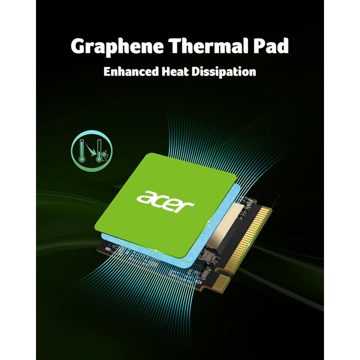 SSD Acer FA200 PCIe 4.0 NVMe 512GB: швидкість до 7200 МБ/с, M.2 2280, Gen4x4, HMB, SLC, для ноутбука/ПК/геймінгу, сумісний з PS5