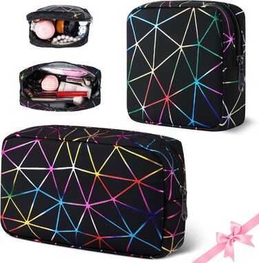 Набір косметичок Desing Wish: 2 шт. (міні та велика) – чорний та бежевий