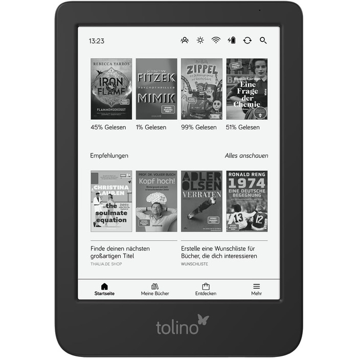 eReader Tolino Shine - компактний та легкий ридер для читання