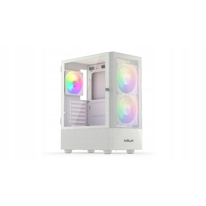 Корпус для ПК Krux Vako RGB ATX, загартоване скло, вентилятори 2x140мм 1x120мм, білий