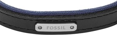 Чоловічий шкіряний ремінець Fossil з металевою пряжкою чорного кольору