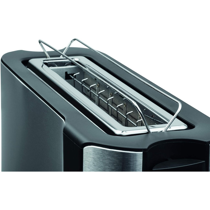 Тостер ECG ST 10630 SS з нержавіючої сталі, чорно-срібний