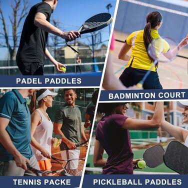 Tennis Padel Pickleball Bag - Large Sports Bag with Shoe Compartment, Laptop Sleeve & Ball Sleeve - White/Blue