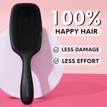 Щітка для локонів Lily England Lockenbürste: безболісне розчісування та укладка для волосся 3c-4c, золото (чорний)