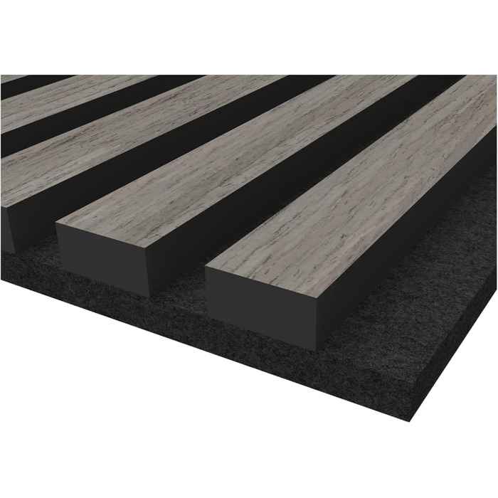 Акустичні стінові панелі HORI з ефектом дерева для шумоізоляції та декору стін, 3D Silver Oak (270x60,5x2,1 см)