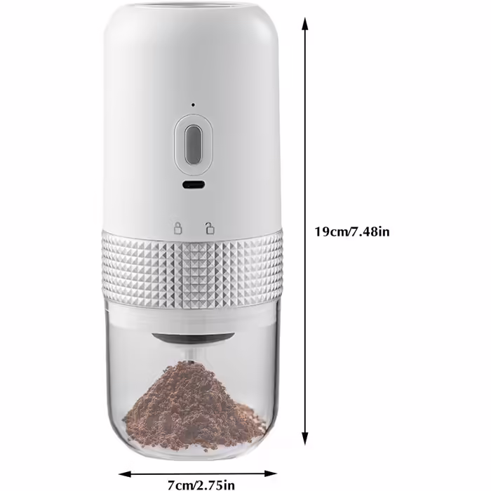 Nicoone Electric Coffee Grinder, Portable Cordless Coffee Grinder with Ceramic Burr Grinder for Espresso, Pour Over, and French Press
