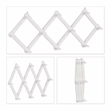 Relaxdays Extendable Wooden Wall Clothes Rack