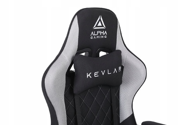 Ігрове крісло Alpha Gaming Kevlar Grey, тканина, чорно-сіре