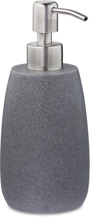Дозатор мила Relaxdays 300 мл, наповнюваний, для ванної/кухні, сірий, полірезин, нержавіюча сталь