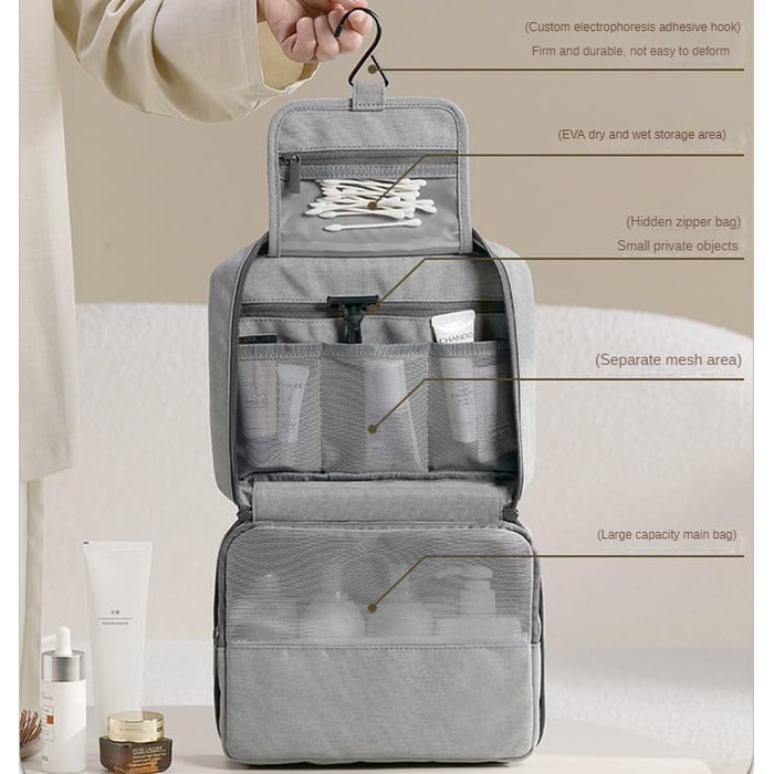 Кришталева сумка-органайзер для косметики та аксесуарів Beige (Greyx) - для жінок та дівчат