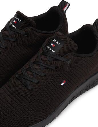 Чоловічі кросівки Tommy Hilfiger Runner Knit Rib чорного кольору, 43 EU