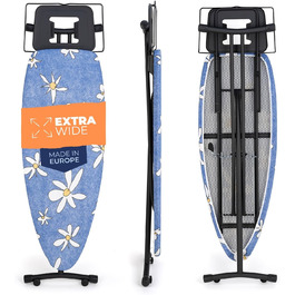 Відкидна дошка для прасування з парогенератором, XXL, широка, велика, стабільна | 130x47 см, Made in E.U.