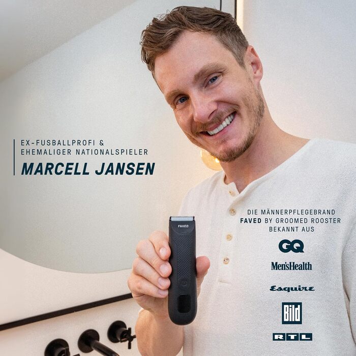 Триммер для тіла та інтимної зони Groomed Rooster – чоловічий, водонепроникний, з LED-підсвічуванням, 90 хв роботи, станція зарядки