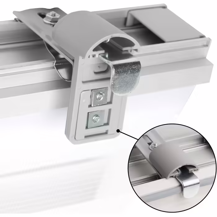Sol Royal Cassette Double Roller Blind SolDecor DK9 Duo Roller Blind Clamp-on System Premium Vario Roller Blind with Clamp Carrier and Extra Wide Stripes - White (W90 x H160 cm)