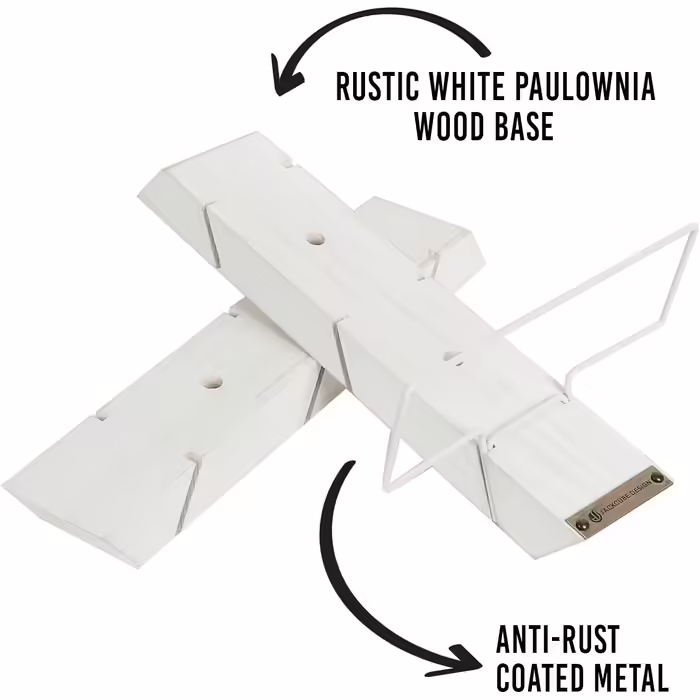 Дерев'яна настінна винна полиця JACKCUBE DESIGN MK699A на 9 пляшок, біла, для кухні та дому, стиль рустик, органайзер для вина