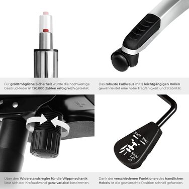 Крісло для офісу Tectake® з підлокітниками, регулюванням висоти та функцією гойдання, шкіряне, біле