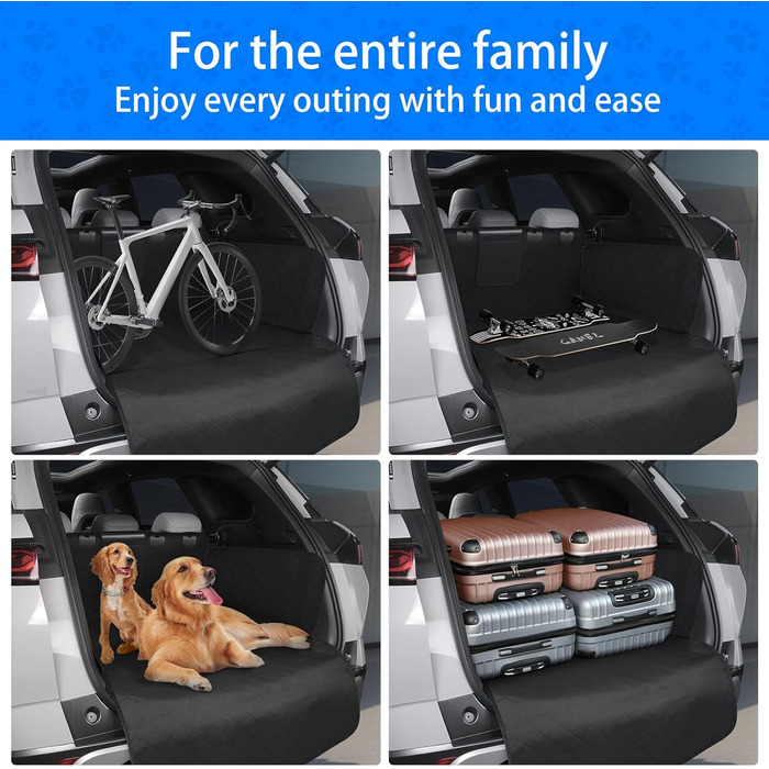 Захист для багажника автомобіля для собак, килимок для багажника, універсальний, водовідштовхуючий, сірий, 185x150 см