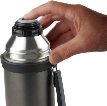 Isosteel Duo Vacuum Insulated Stainless Steel Water Bottle - 1.0L, Titan Gray, Quickstop Lid & 2 Cups