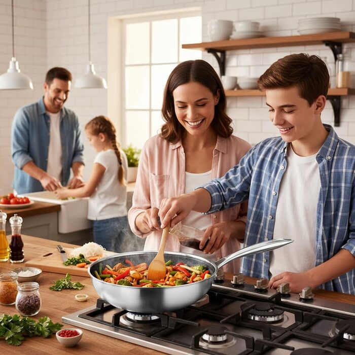 FIXLINE® Сковорода Black Forest 28 см з антипригарним покриттям без PTFE, для всіх типів плит (включно з індукцією), сумісна з духовкою до 230°C, легке очищення, ідеальна ідея для подарунка