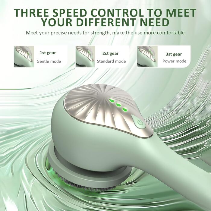 Електрична дюшева щітка для спини Eincremehilfe 6 в 1 з USB-зарядкою та 6 насадками для глибокого очищення та пілінгу