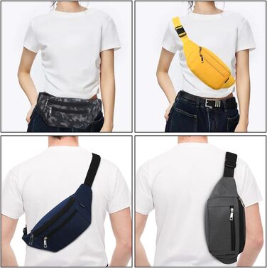 Чоловіча та жіноча поясна сумка-бананка, водонепроникна, для спорту, подорожей та активного відпочинку (камуфляж чорний)