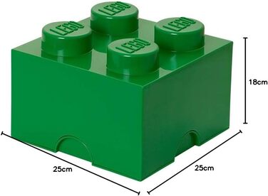 LEGO коробка для зберігання, 4 шипи, 5,7 л, темно-зелена, стійка до штабелювання